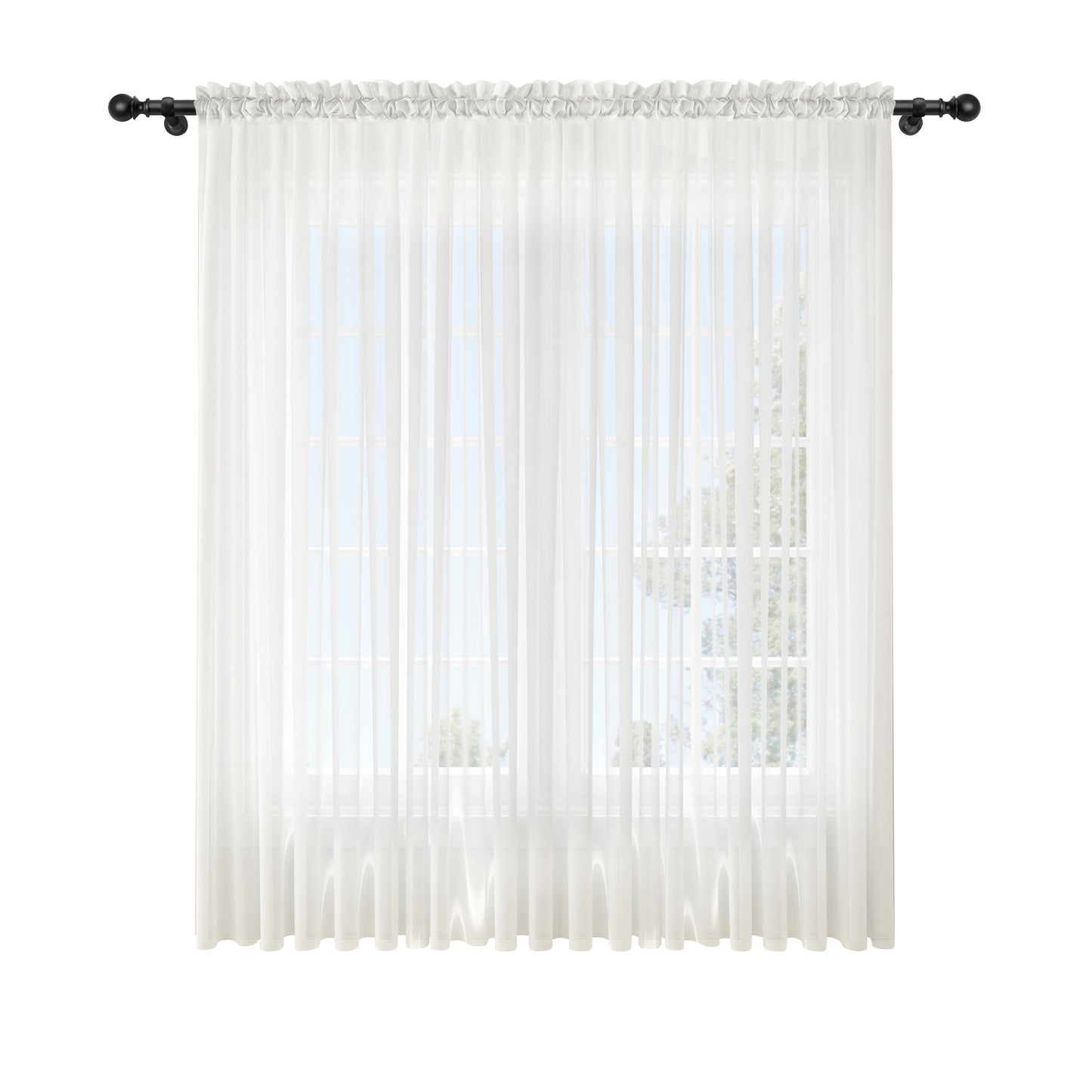 Translucent White Veil Curtain