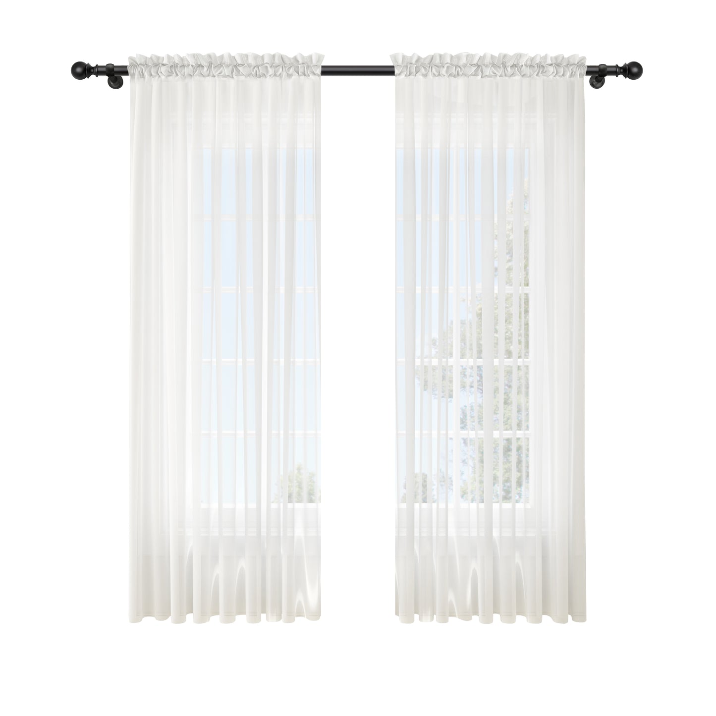 Cortina Velo Blanco Suizo Traslúcido – 2 piezas de 150x210 cm