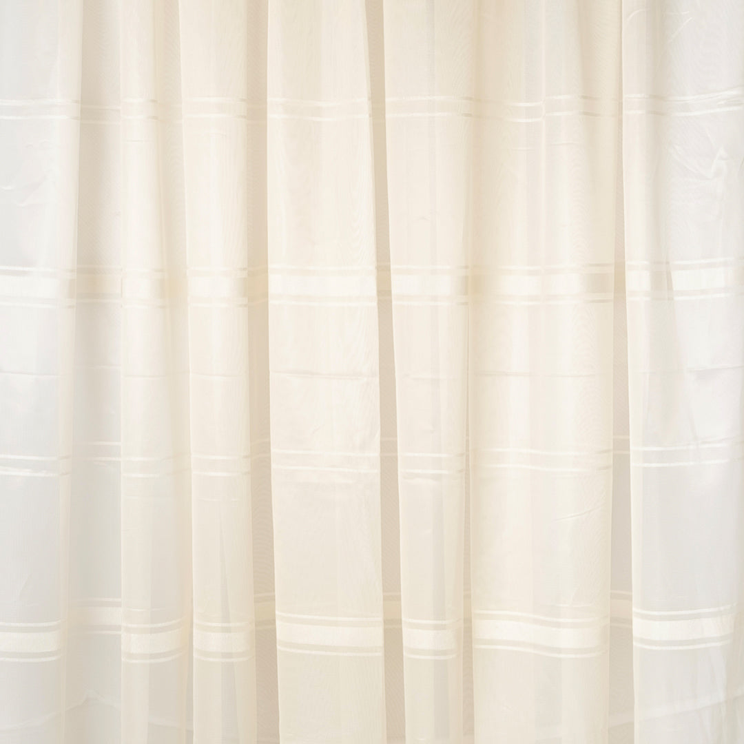 Beige Striped Full Veil – Translucent Curtain (2 sizes available)