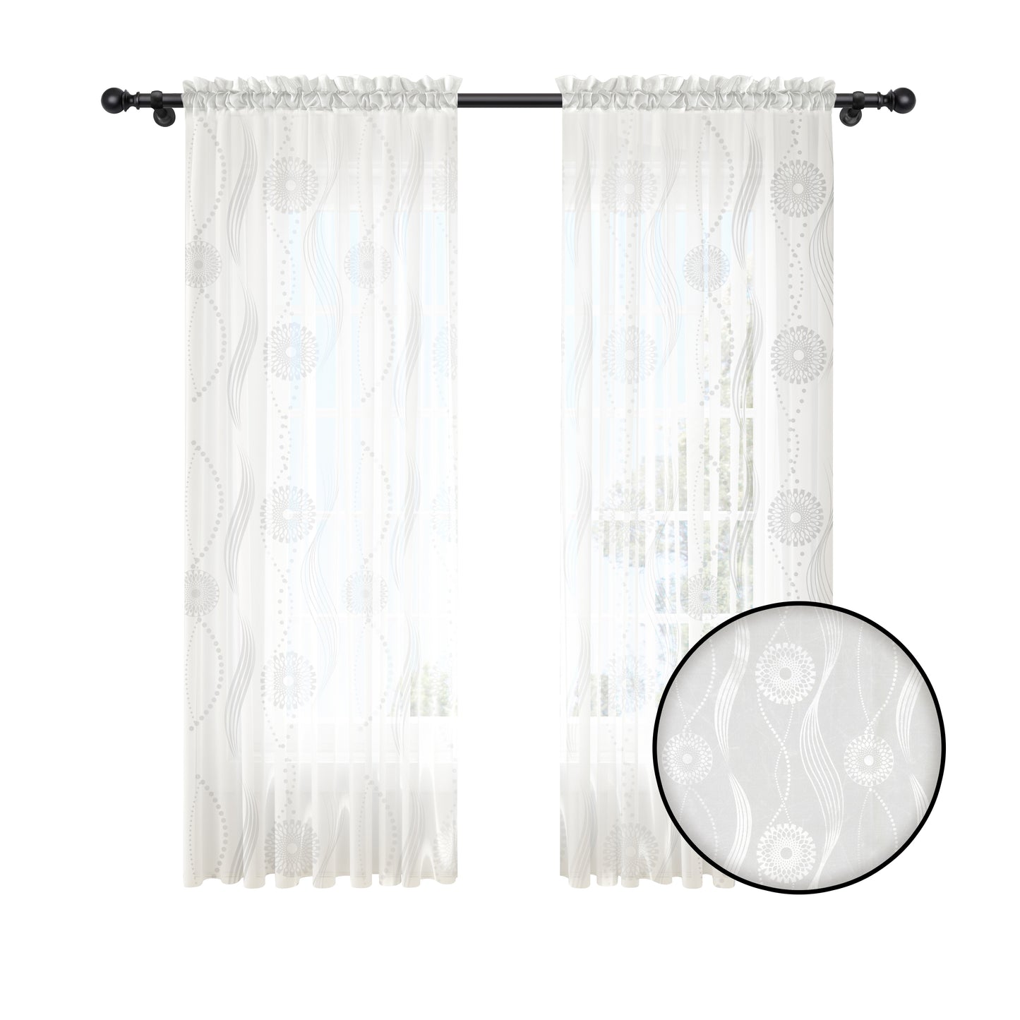 Cortina Velo Suizo Blanco Ensueño – 2 piezas de 150x210 cm