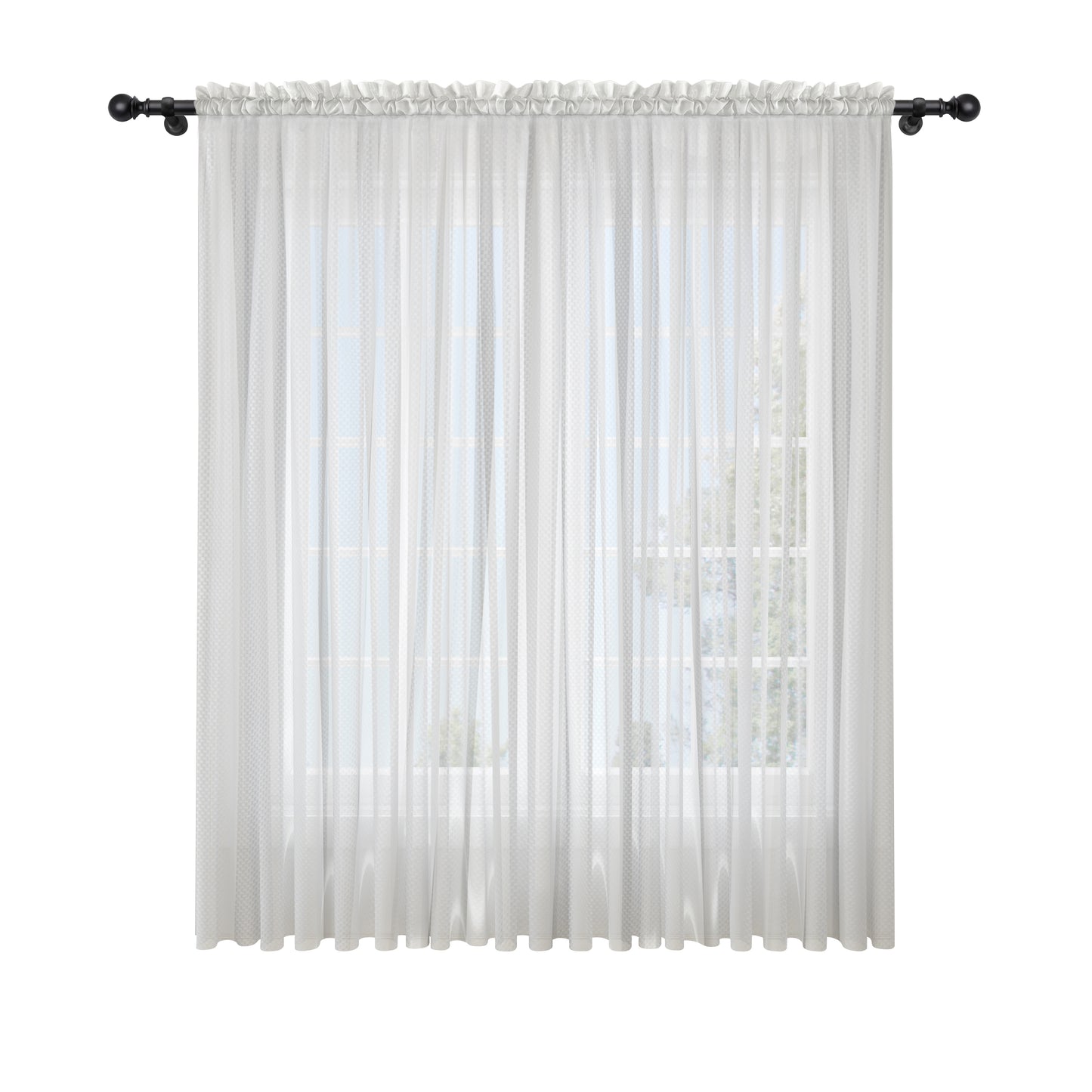 Cortina Velo Suizo Blanca Decorativa Nube - 1 pieza de 300x210 / 400x210 cm