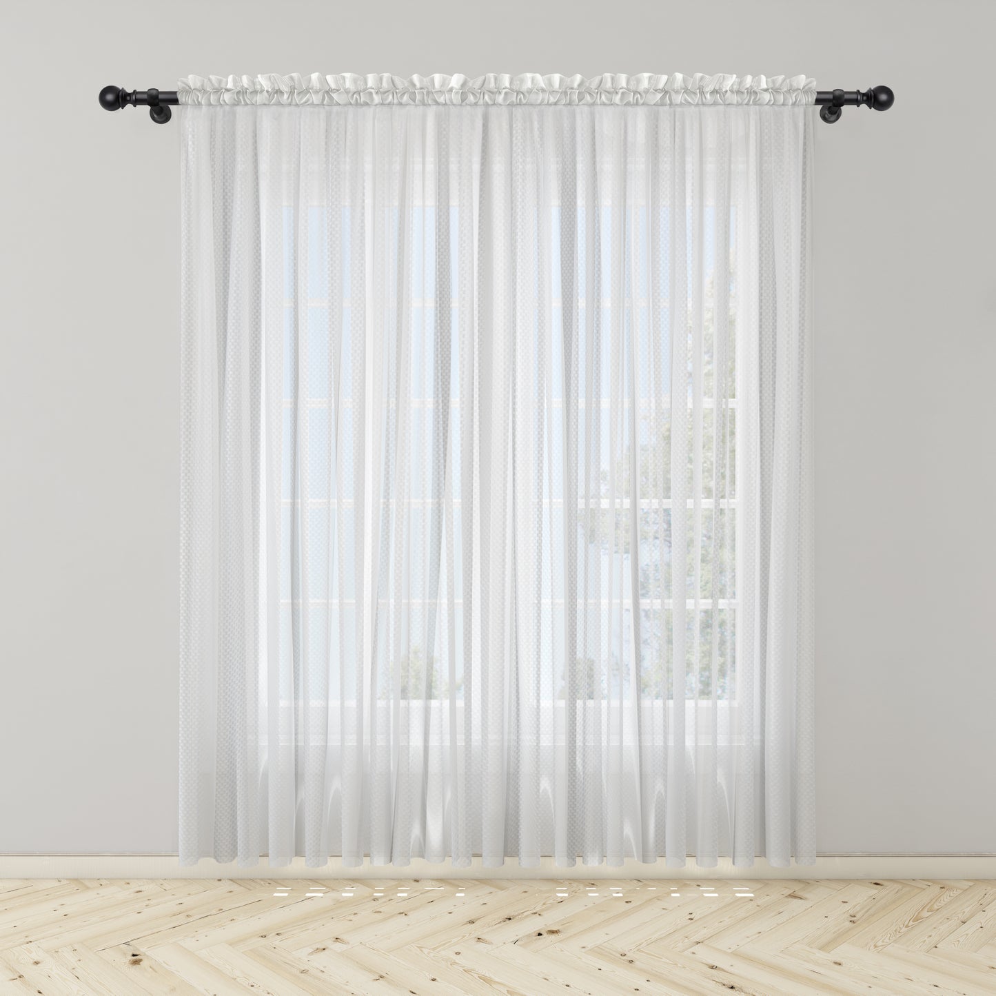 Cortina Velo Suizo Blanca Decorativa Nube - 1 pieza de 300x210 / 400x210 cm