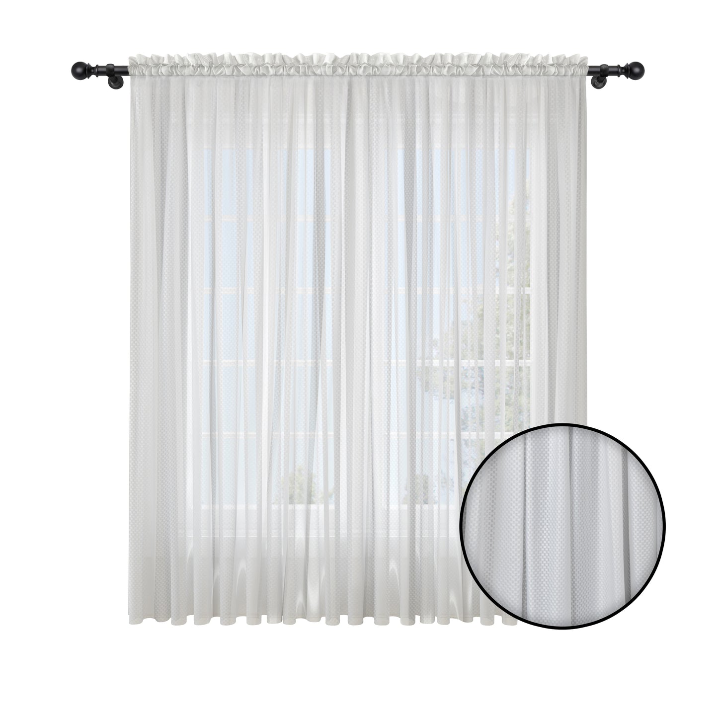 Cortina Velo Suizo Blanca Decorativa Nube - 1 pieza de 300x210 / 400x210 cm