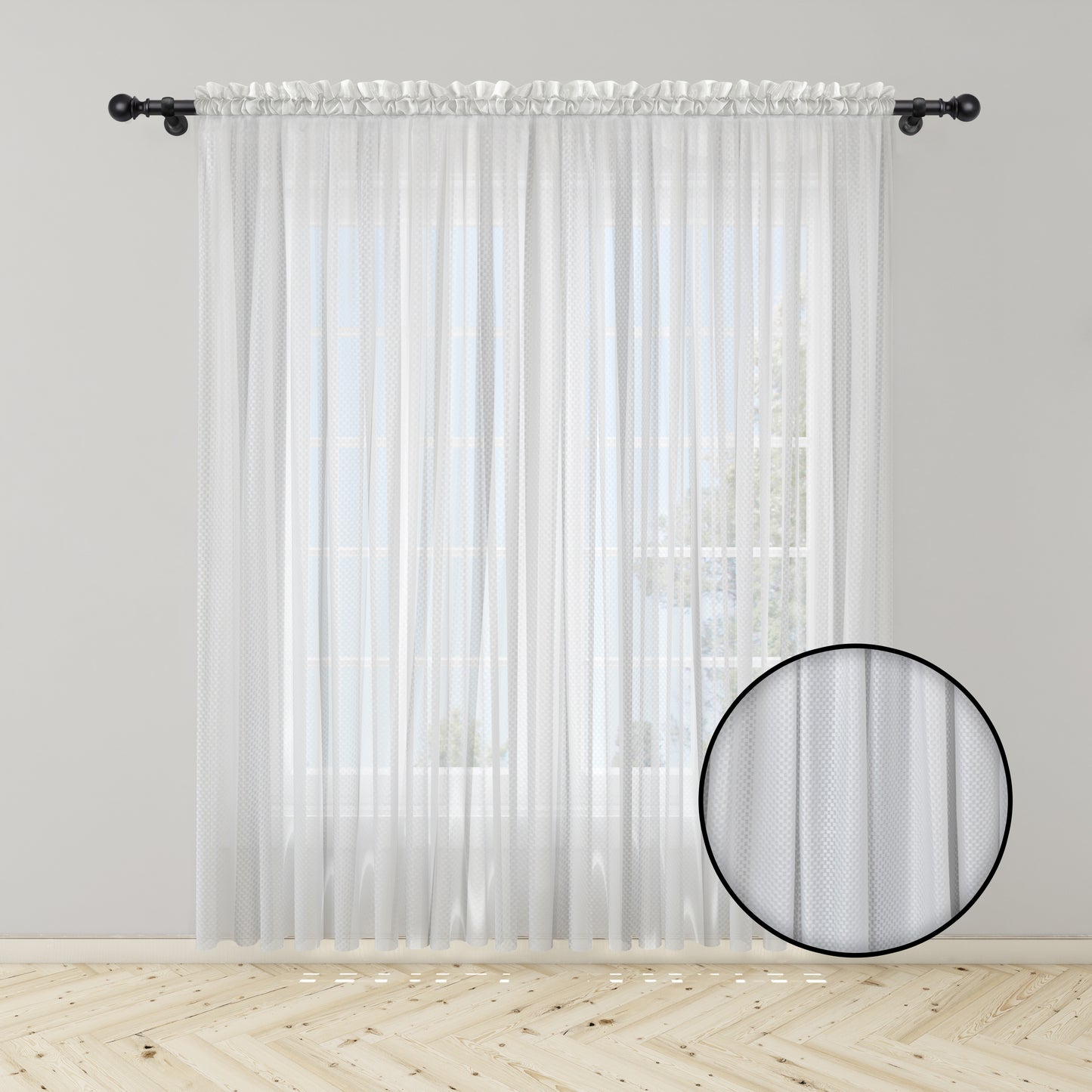 Cortina Velo Suizo Blanca Decorativa Nube - 1 pieza de 300x210 / 400x210 cm