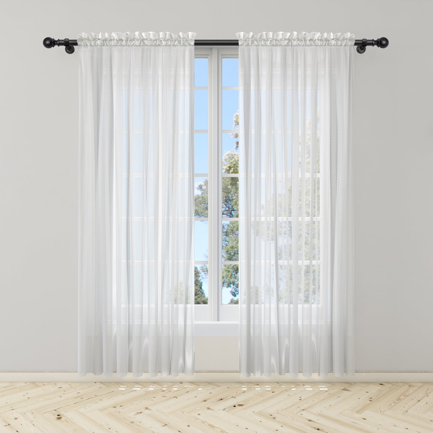 Cortina Velo Suizo Blanca Decorativa Nube – 2 piezas de 150x210 cm