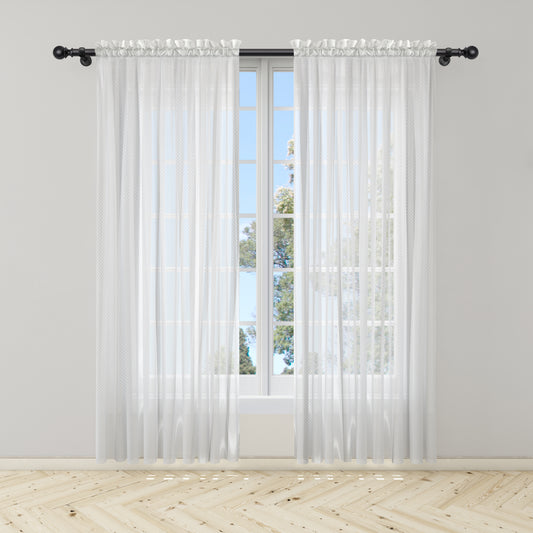 Cortina Velo Suizo Blanca Decorativa Nube – 2 piezas de 150x210 cm