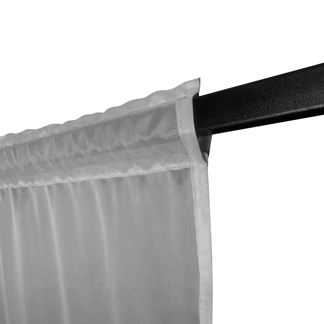 Cortina Velo Suizo Gris Traslúcido - 1 pieza de 300x210 cm / 400x210 cm