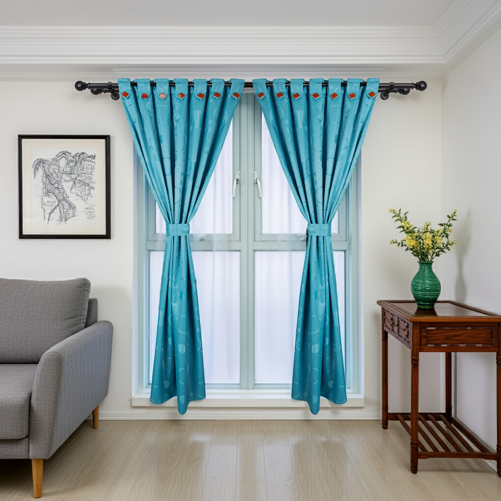 Cortina Blackout Opaca Azul claro