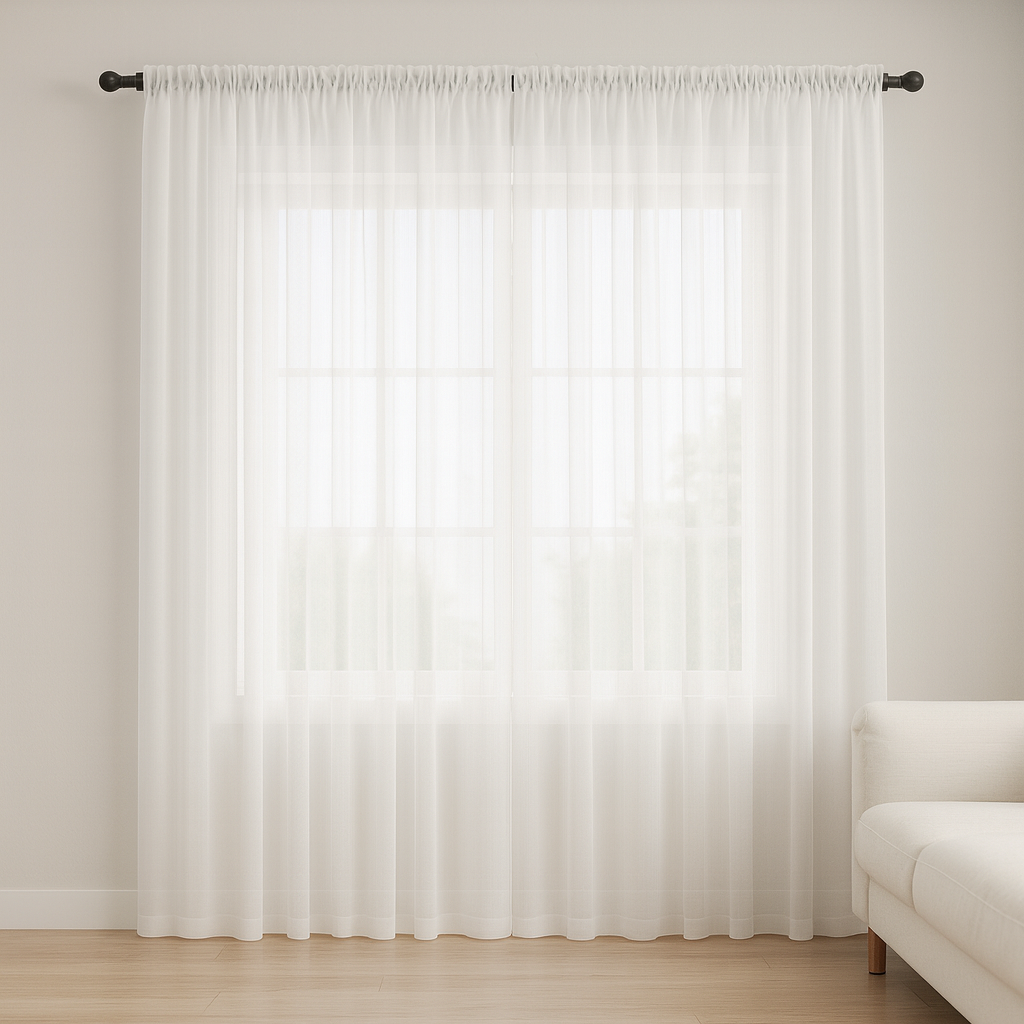 Translucent White Veil Curtain