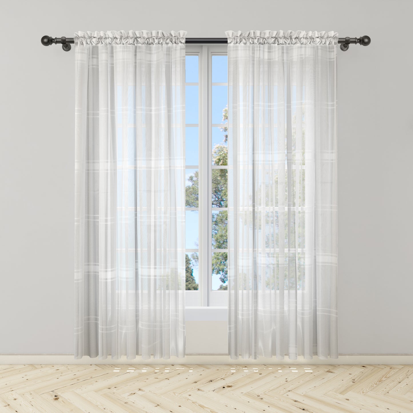 Cortina Velo Suizo Blanco Suizo Traslúcido – 2 piezas de 150x210 cm