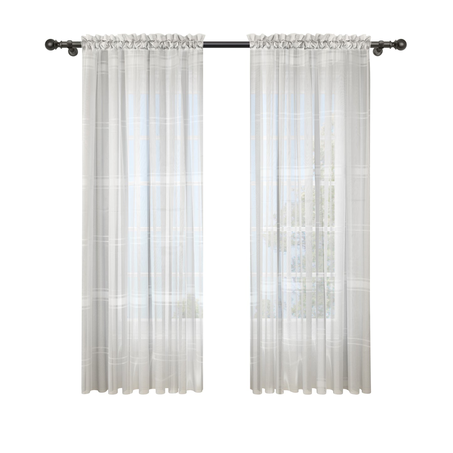 Cortina Velo Suizo Blanco Suizo Traslúcido – 2 piezas de 150x210 cm
