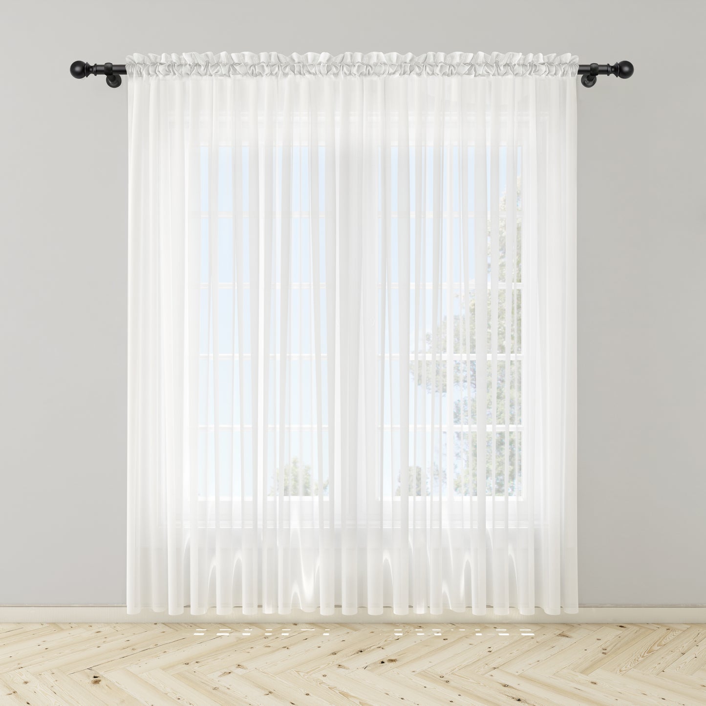 Translucent White Veil Curtain