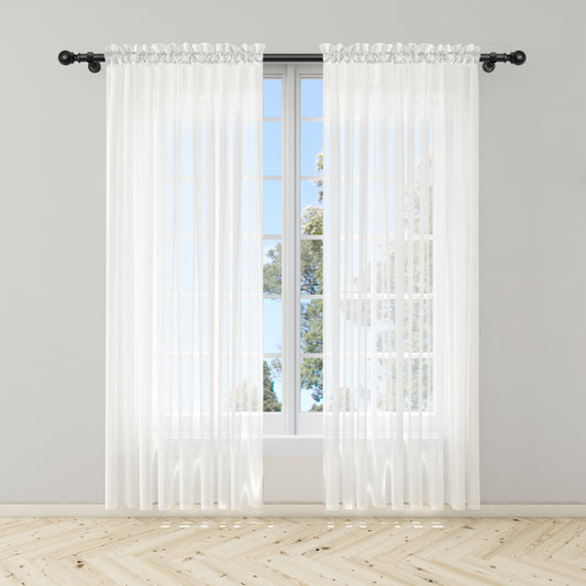 Cortina Velo Blanco Suizo Traslúcido – 2 piezas de 150x210 cm