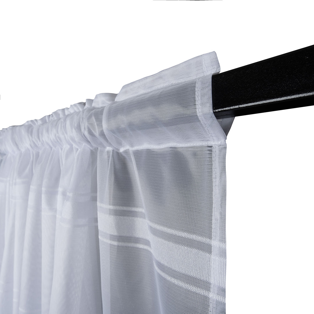 Cortina Velo Blanco Suizo Con Lineas - 1 pieza de 300x210 / 400x210