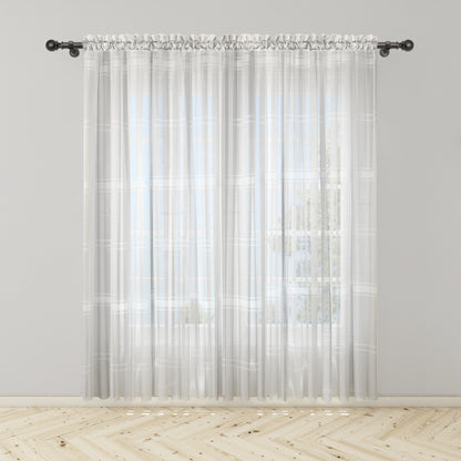 Cortina Velo Blanco Suizo Con Lineas - 1 pieza de 300x210 / 400x210