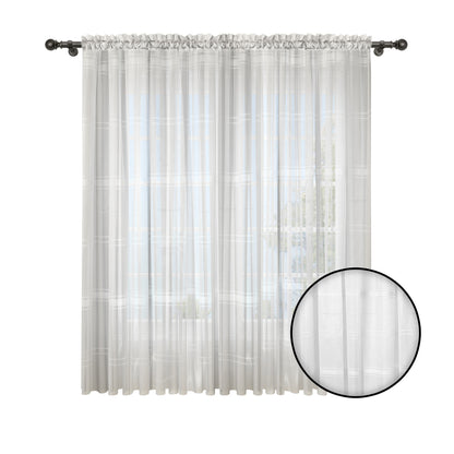 Cortina Velo Blanco Suizo Con Lineas - 1 pieza de 300x210 / 400x210