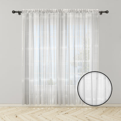 Cortina Velo Blanco Suizo Con Lineas - 1 pieza de 300x210 / 400x210