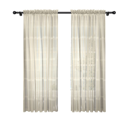 Cortina Velo Suizo Beige Rayado – 2 piezas de 150x210 cm