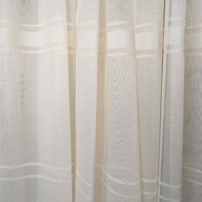 Beige Striped Full Veil – Translucent Curtain (2 sizes available)