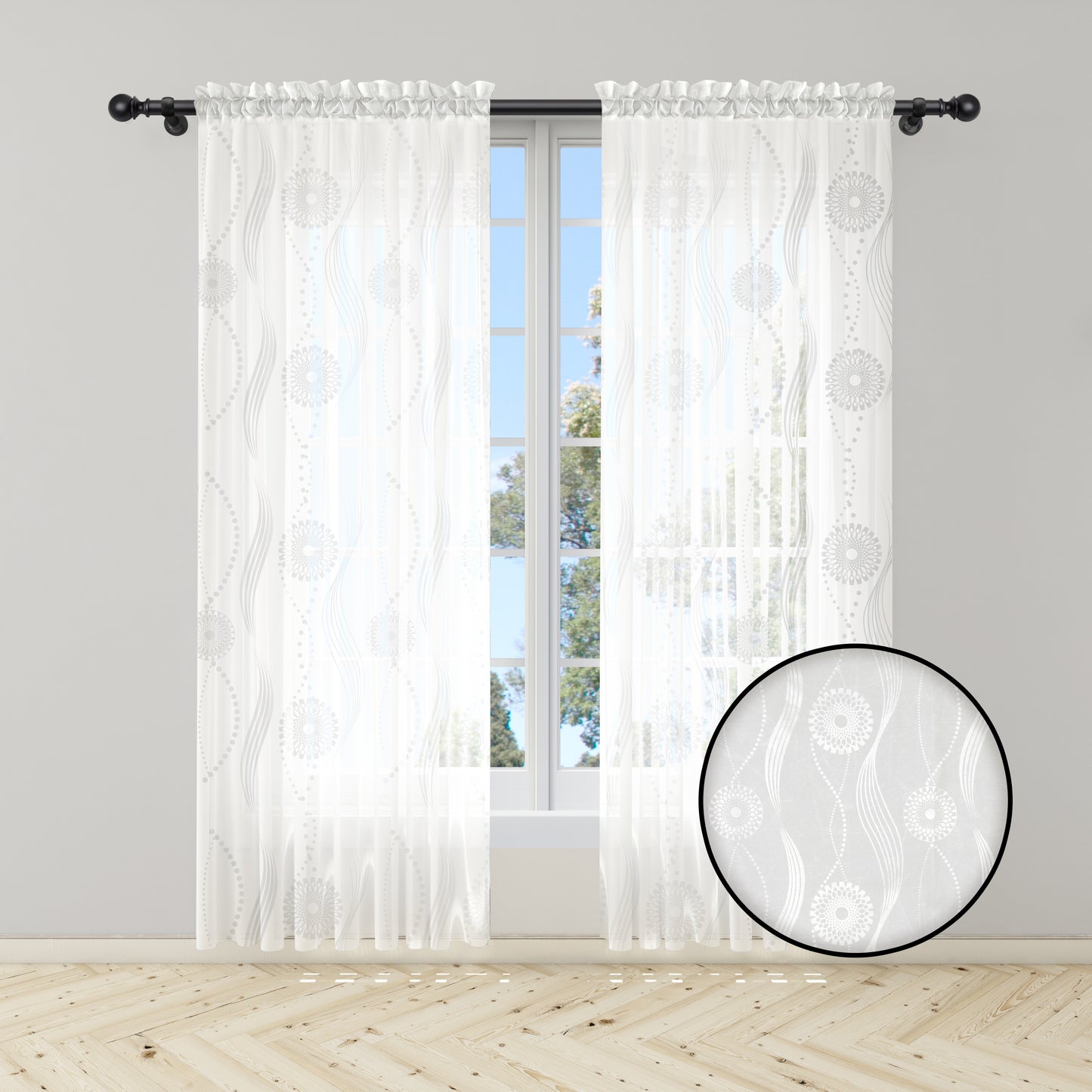 Cortina Velo Suizo Blanco Ensueño – 2 piezas de 150x210 cm