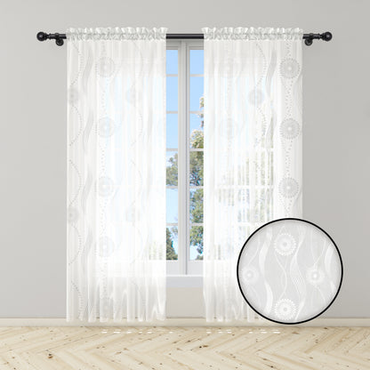Cortina Velo Suizo Blanco Ensueño – 2 piezas de 150x210 cm