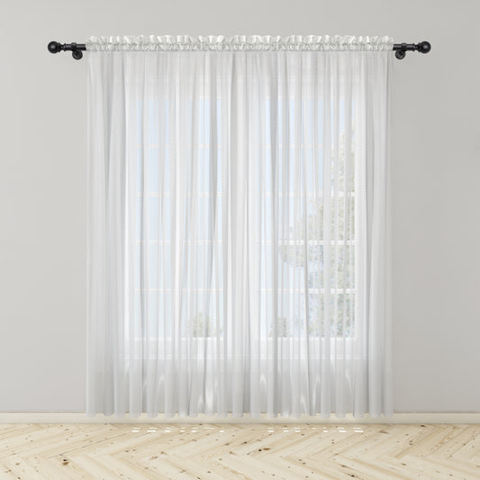 Cortina Velo Suizo Blanca Decorativa Nube - 1 pieza de 300x210 / 400x210 cm