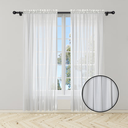 Cortina Velo Suizo Blanca Decorativa Nube – 2 piezas de 150x210 cm