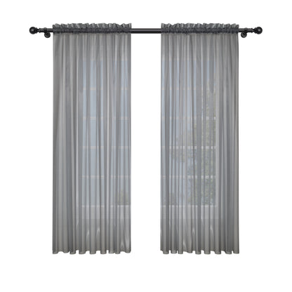 Cortina Velo Suizo Gris Traslúcido – 2 piezas de 150x210 cm