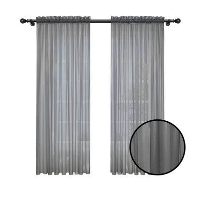 Cortina Velo Suizo Gris Traslúcido – 2 piezas de 150x210 cm