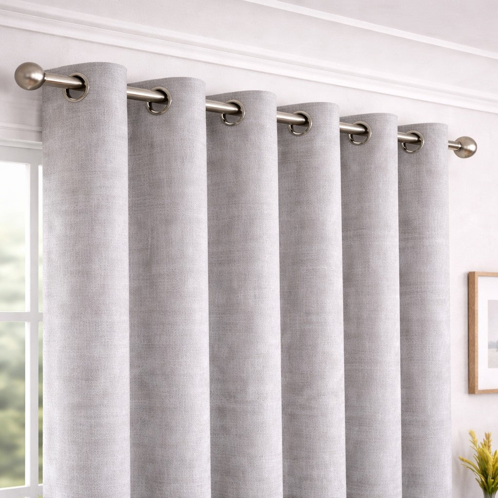 Juego de Cortinas Blackout Térmicas Gris Plata Claro - 2 Paneles