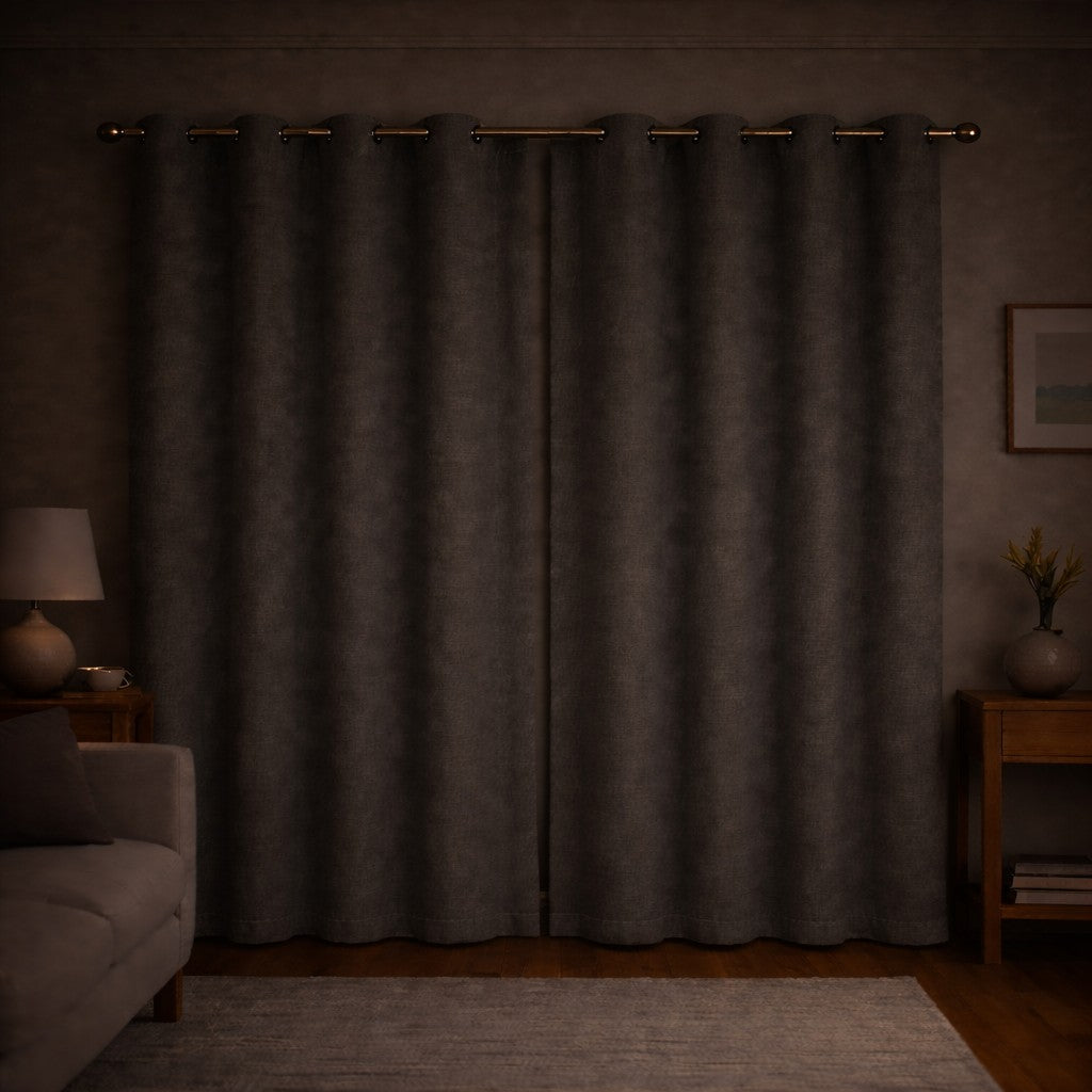 Juego de Cortinas Blackout Térmicas Gris Plata Claro - 2 Paneles