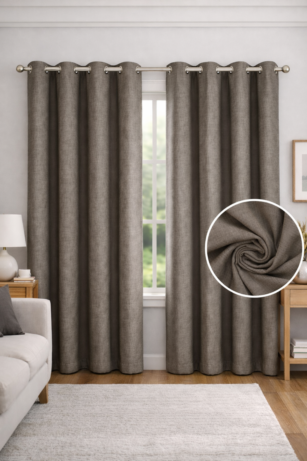 Juego de Cortinas Blackout Térmicas Marron Nordico - 2 Paneles
