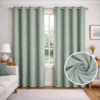 Juego de Cortinas Blackout Térmicas Verde Salvia - 2 Paneles