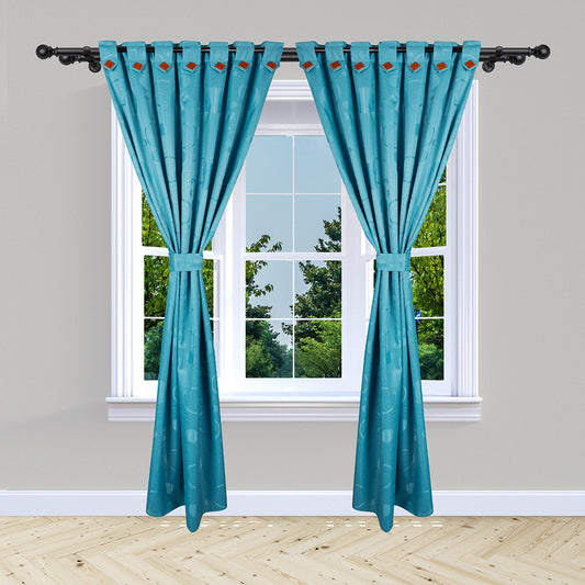 Light blue opaque blackout curtain