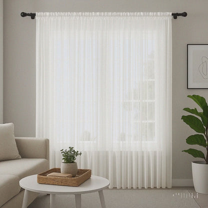 Translucent White Veil Curtain