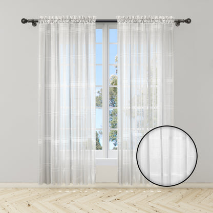 Cortina Velo Suizo Blanco Suizo Traslúcido – 2 piezas de 150x210 cm