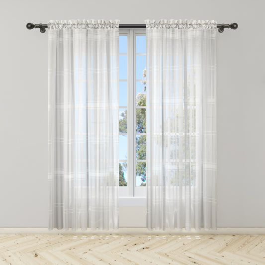 Cortina Velo Suizo Blanco Suizo Traslúcido – 2 piezas de 150x210 cm